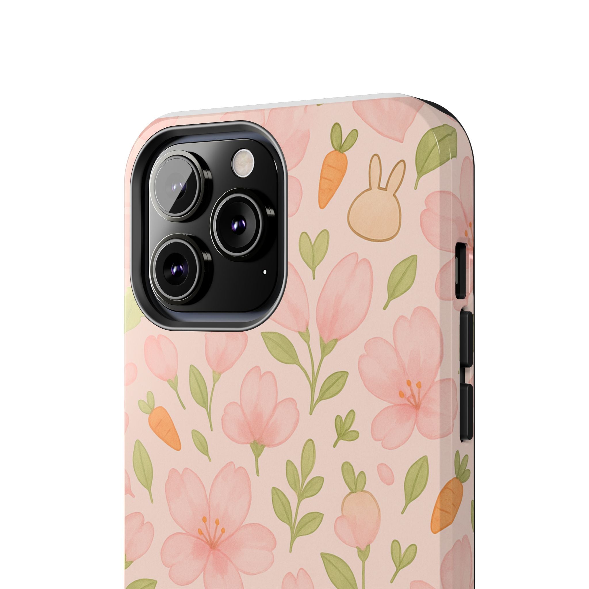 Capymo Family Bunny Blossom Spring Phone Case – Cute Floral iPhone Cover with Carrots & Sakura