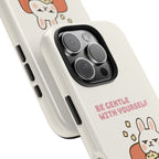 Capymo Family “Be Gentle With Yourself” Phone Case – Cozy Bunny Self-Care Quote Cover