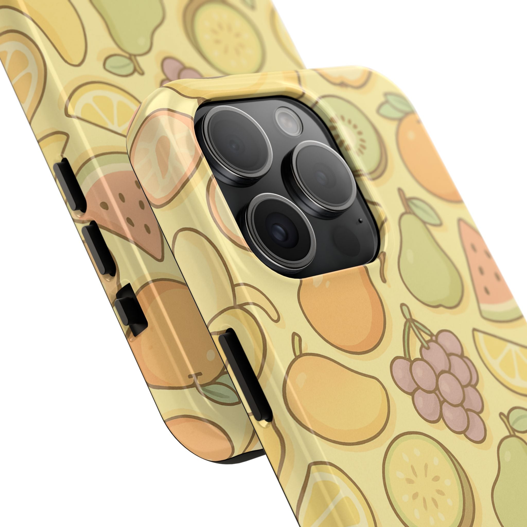 Capymo Family Kawaii Fruit Phone Case – Cute Aesthetic iPhone Cover with Citrus & Summer Vibes