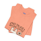 Capymo Family Kawaii Bunny Soft Cotton T-Shirt – "No Talkie Before Coffee" "Toto" The Bunny Cute Tee (Unisex)
