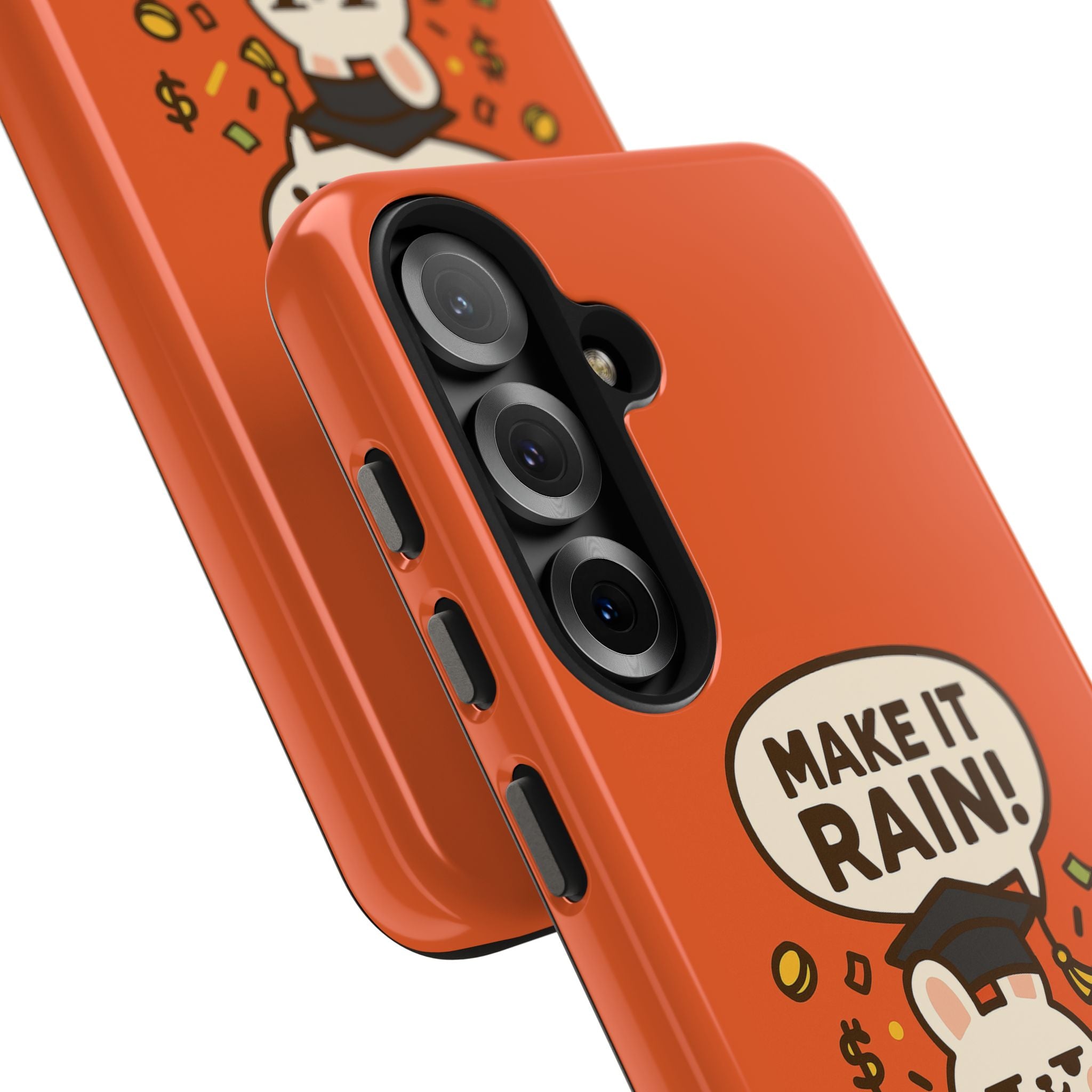 Capymo Family Playful Cute Cartoon Bunny Tough Phone Case –"Make It Rain" Bunny "Toto" Phone Case