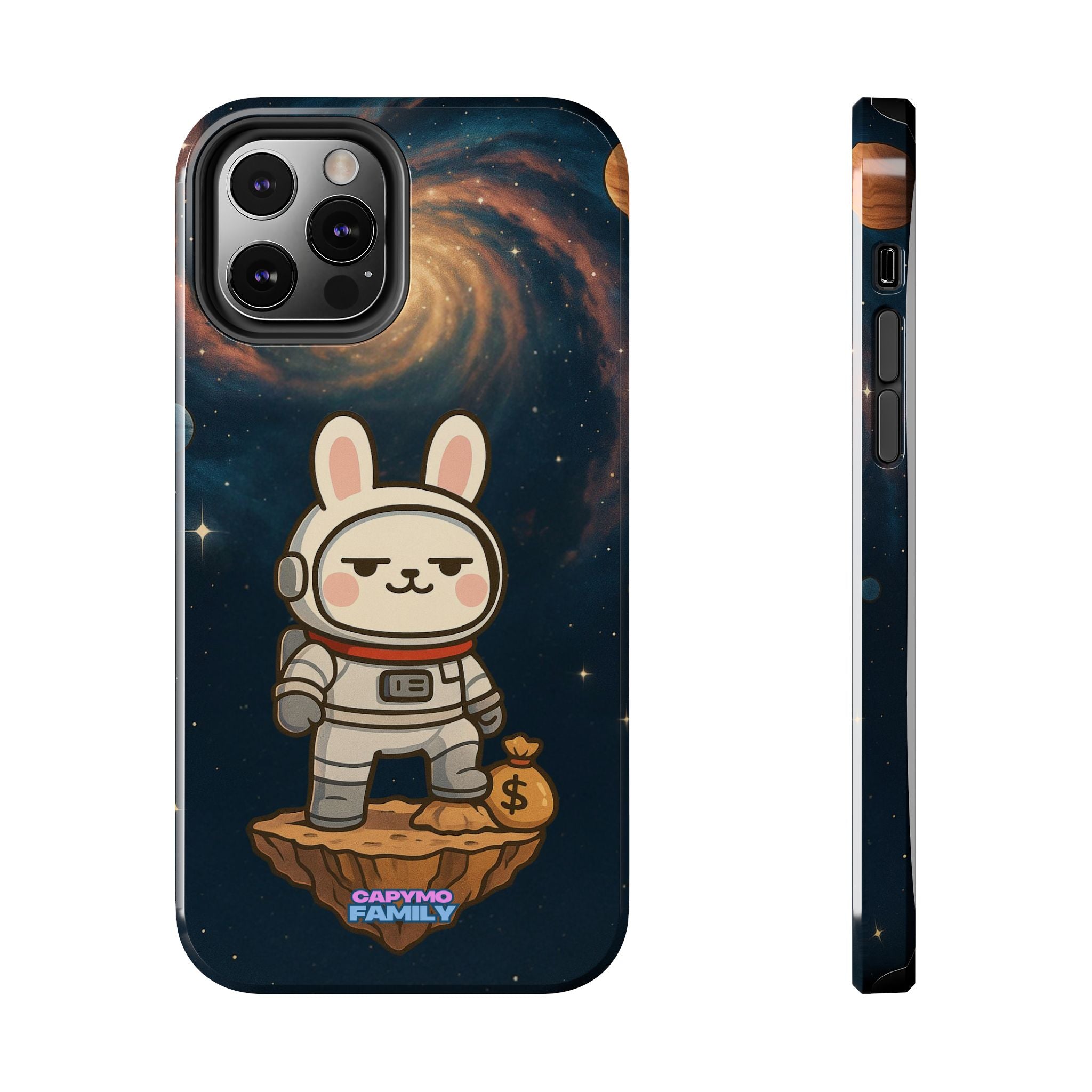 Capymo Family Cute Cartoon Bunny Tough Phone Case –Cute Astronaut  Bunny "Toto" Phone Case