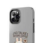 Capymo Family “No Talkie Before Coffee” Phone Case – Grumpy Bunny Morning Mood