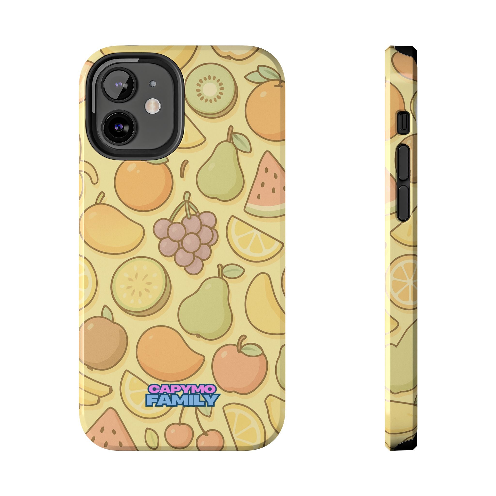 Capymo Family Kawaii Fruit Phone Case – Cute Aesthetic iPhone Cover with Citrus & Summer Vibes