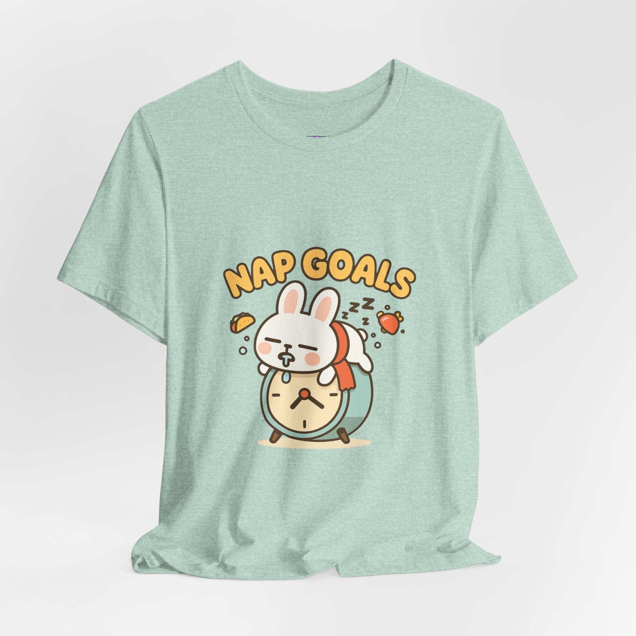 Capymo Family Kawaii Bunny Soft Cotton T-Shirt – "Nap Goals" "Toto" The Bunny Cute Tee (Unisex)
