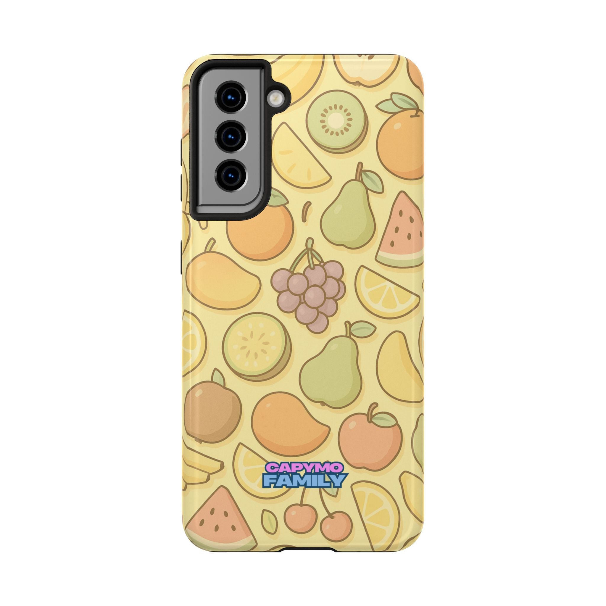Capymo Family Kawaii Fruit Phone Case – Cute Aesthetic iPhone Cover with Citrus & Summer Vibes