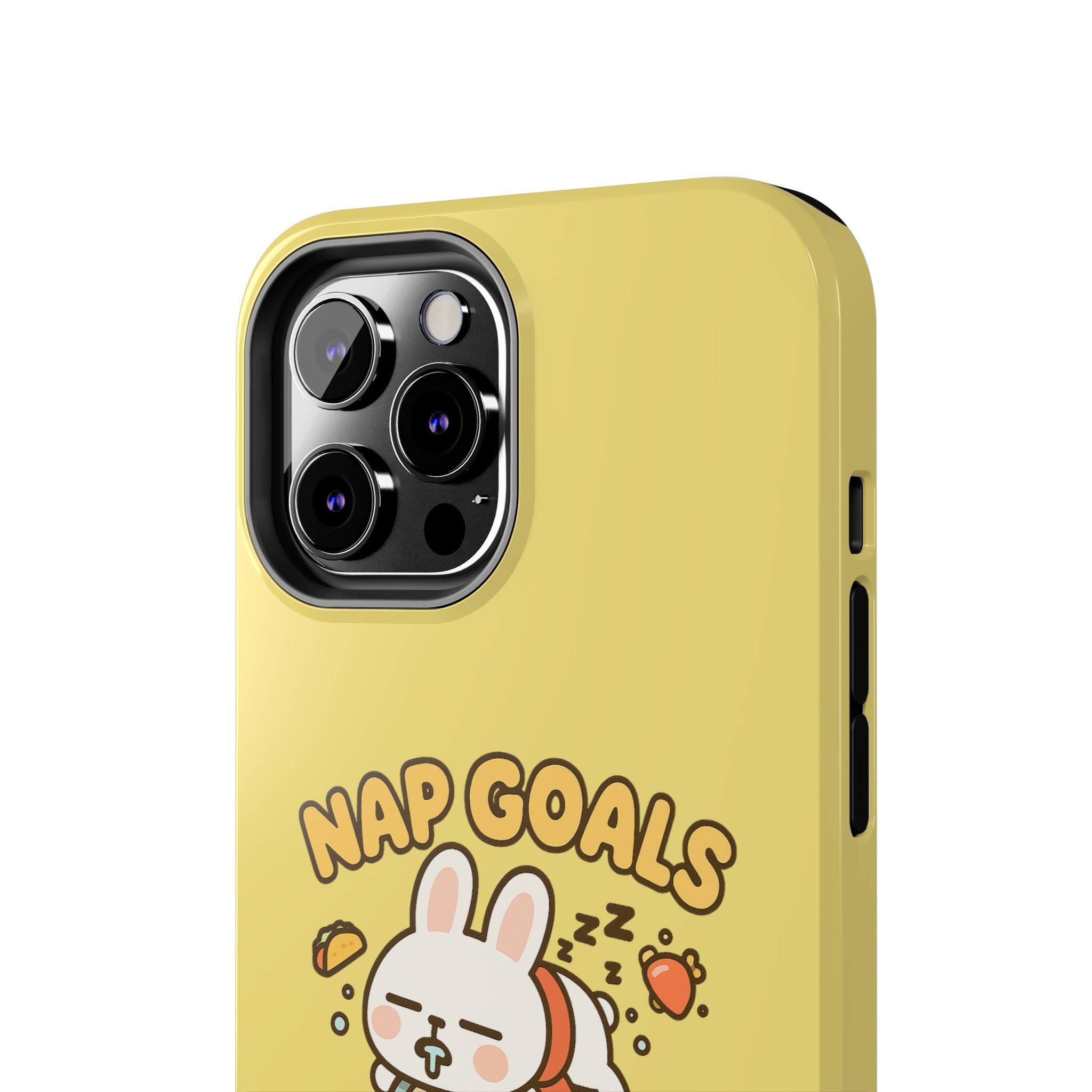 Capymo Family “Nap Goals” Phone Case – Cute Bunny Toto Sleeping on Alarm Clock Cover