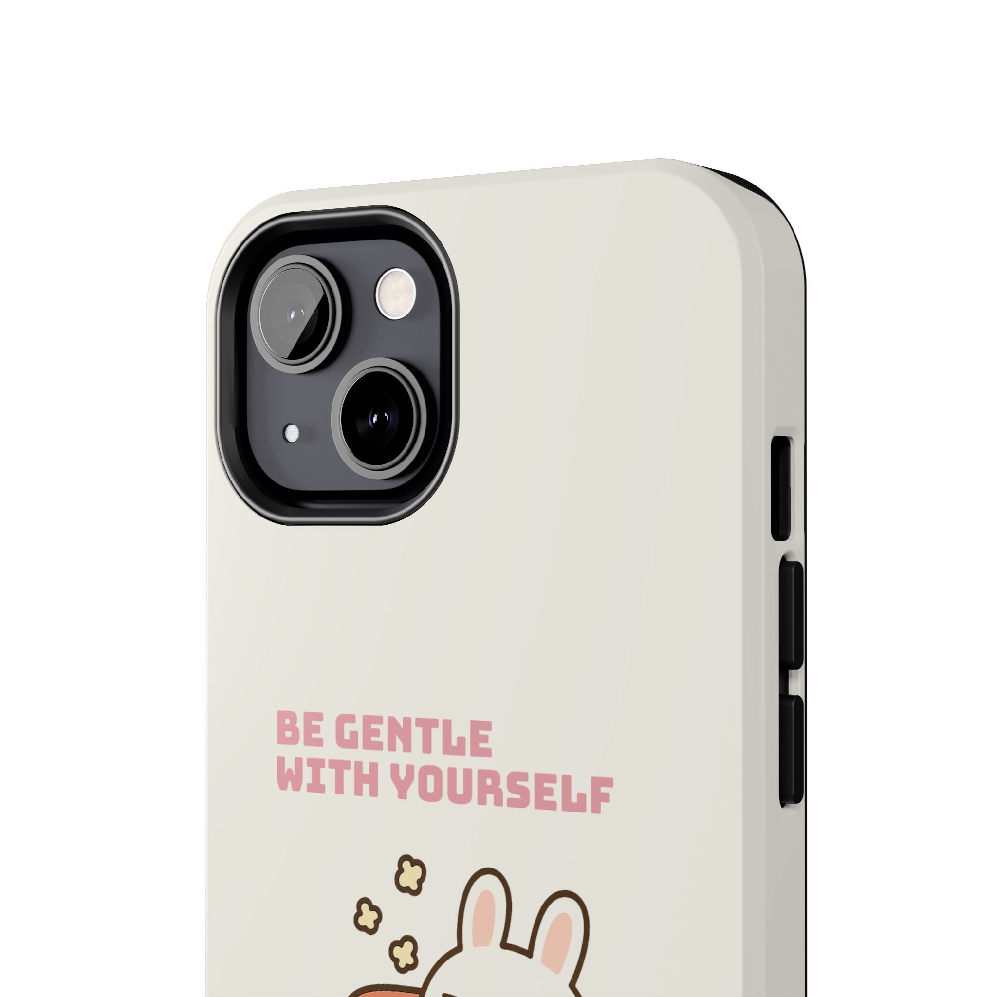 Capymo Family “Be Gentle With Yourself” Phone Case – Cozy Bunny Self-Care Quote Cover