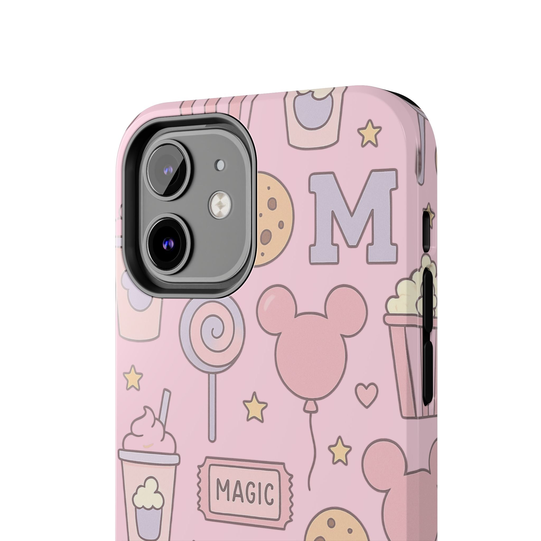 Capymo Family Kawaii Magic Snack Phone Case – Pastel Candy, Popcorn & Cookie Pattern Cover