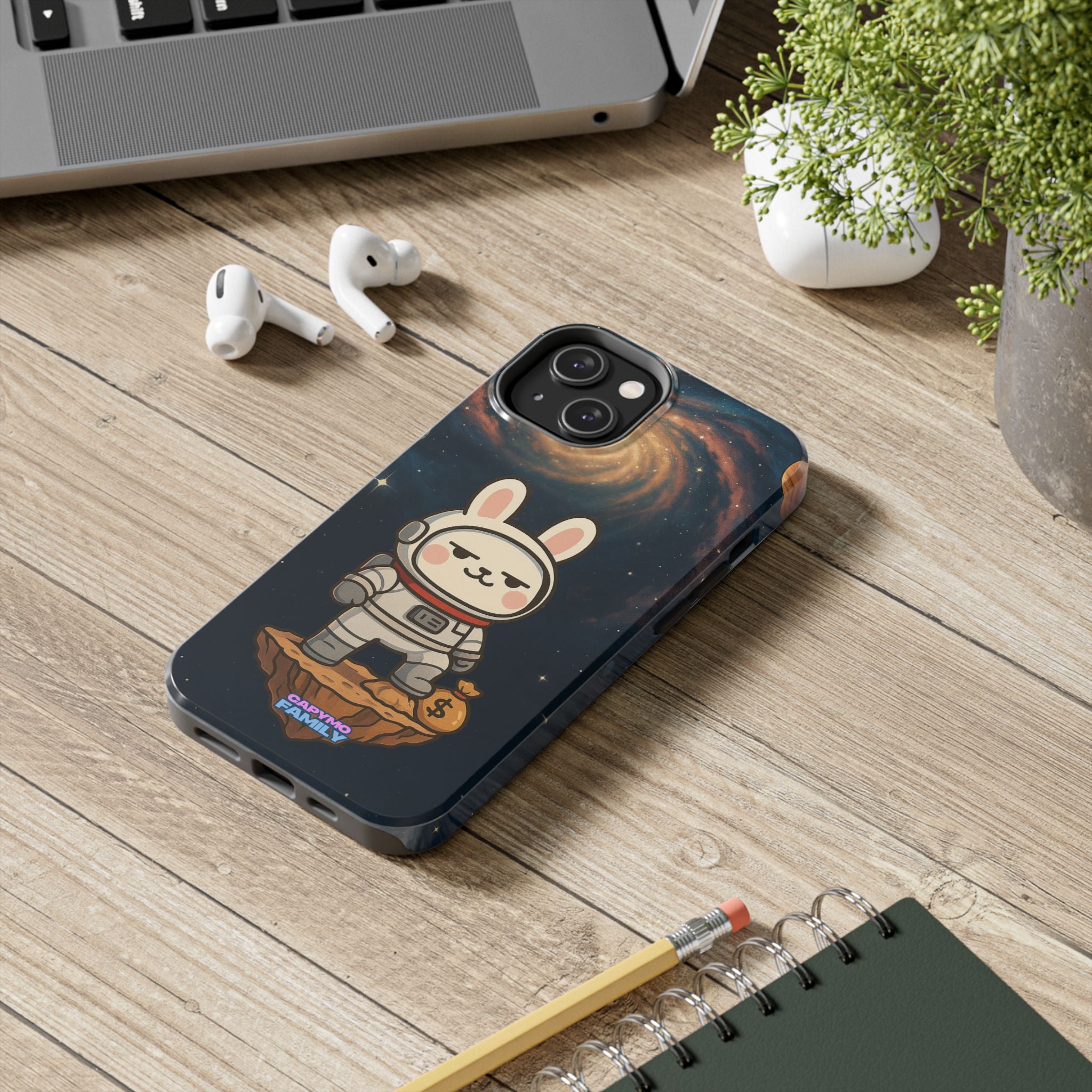 Capymo Family Cute Cartoon Bunny Tough Phone Case –Cute Astronaut  Bunny "Toto" Phone Case
