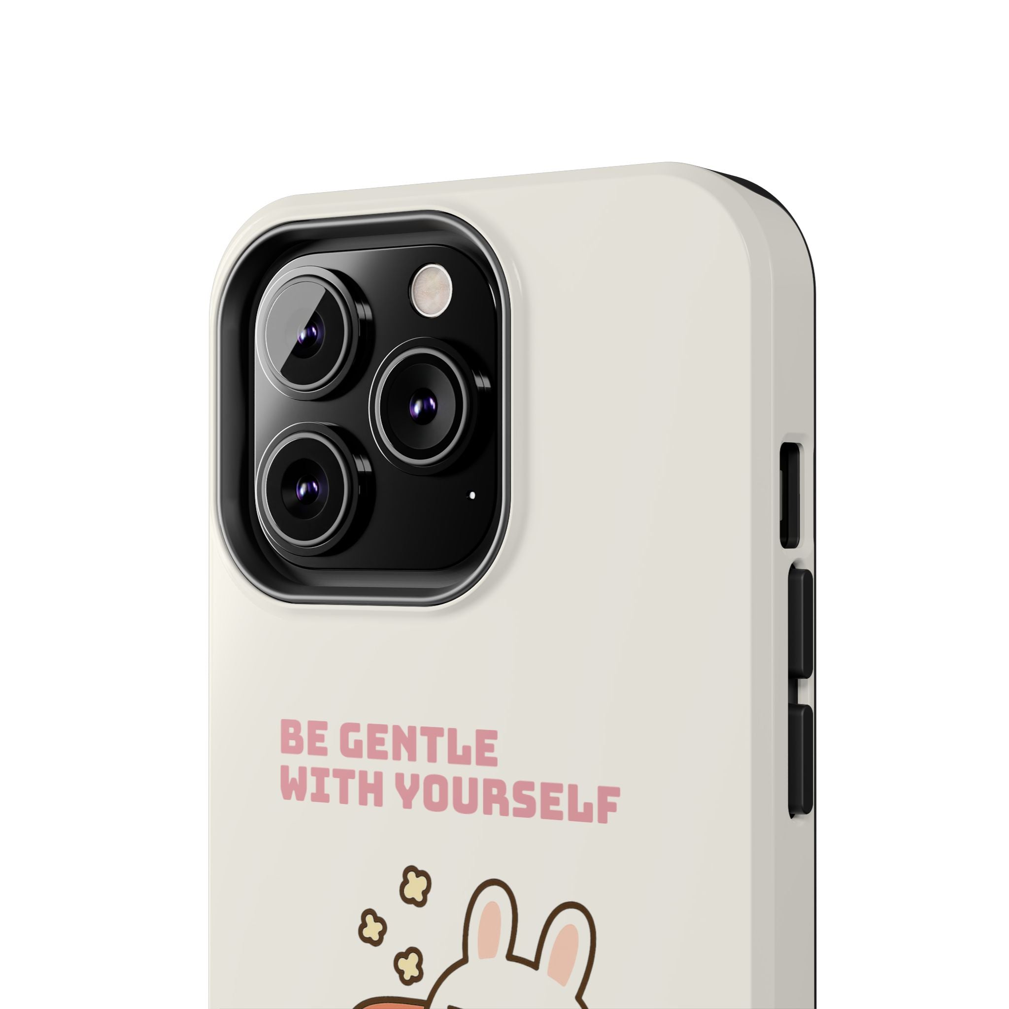 Capymo Family “Be Gentle With Yourself” Phone Case – Cozy Bunny Self-Care Quote Cover