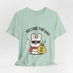 Capymo Family Kawaii Bunny Soft Cotton T-Shirt – "Secure the Bag" "Toto" The Bunny Cute Tee (Unisex)