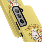 Capymo Family “Nap Goals” Phone Case – Cute Bunny Toto Sleeping on Alarm Clock Cover