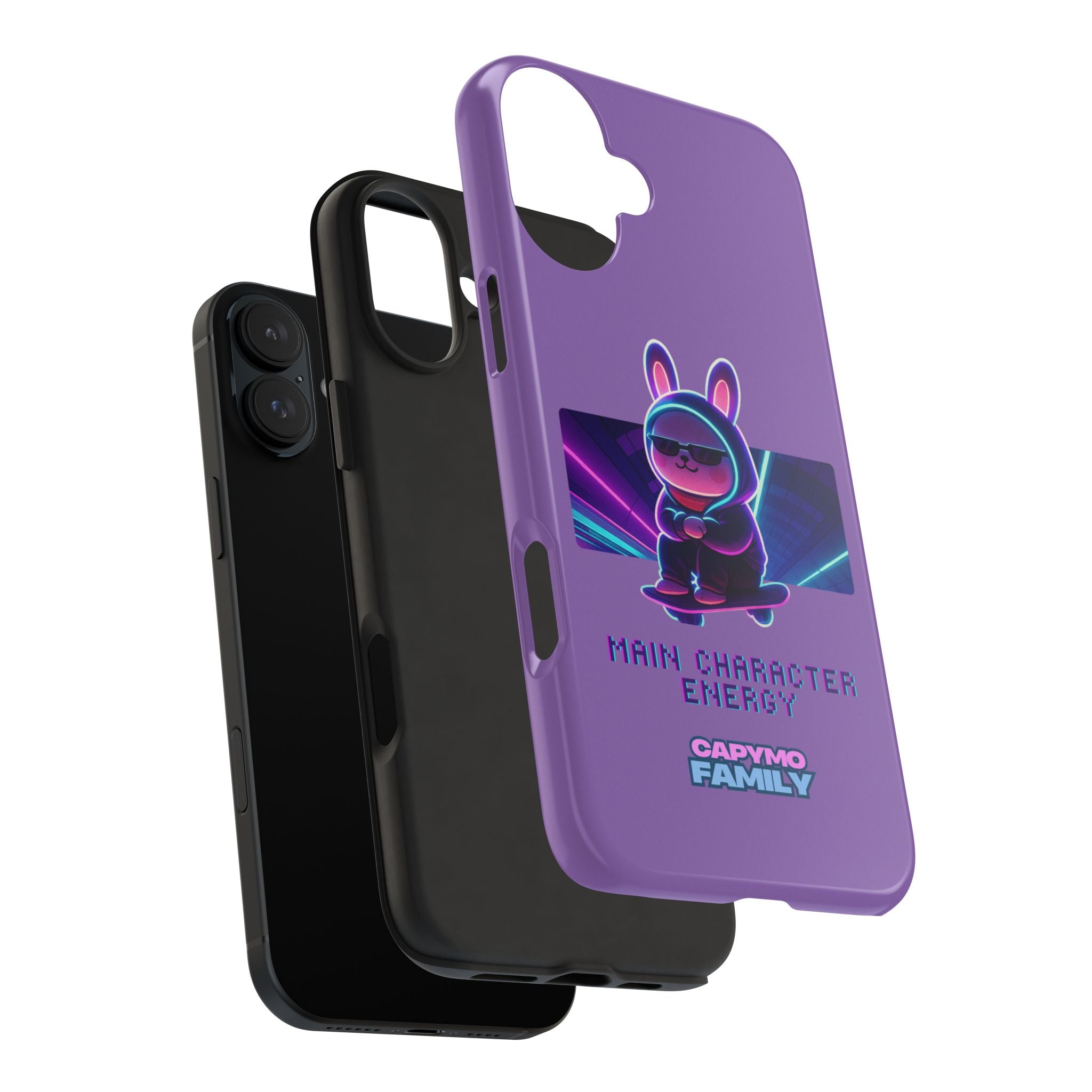 Capymo Family “Main Character Energy” Phone Case – Cyber Bunny Toto Aesthetic Cover
