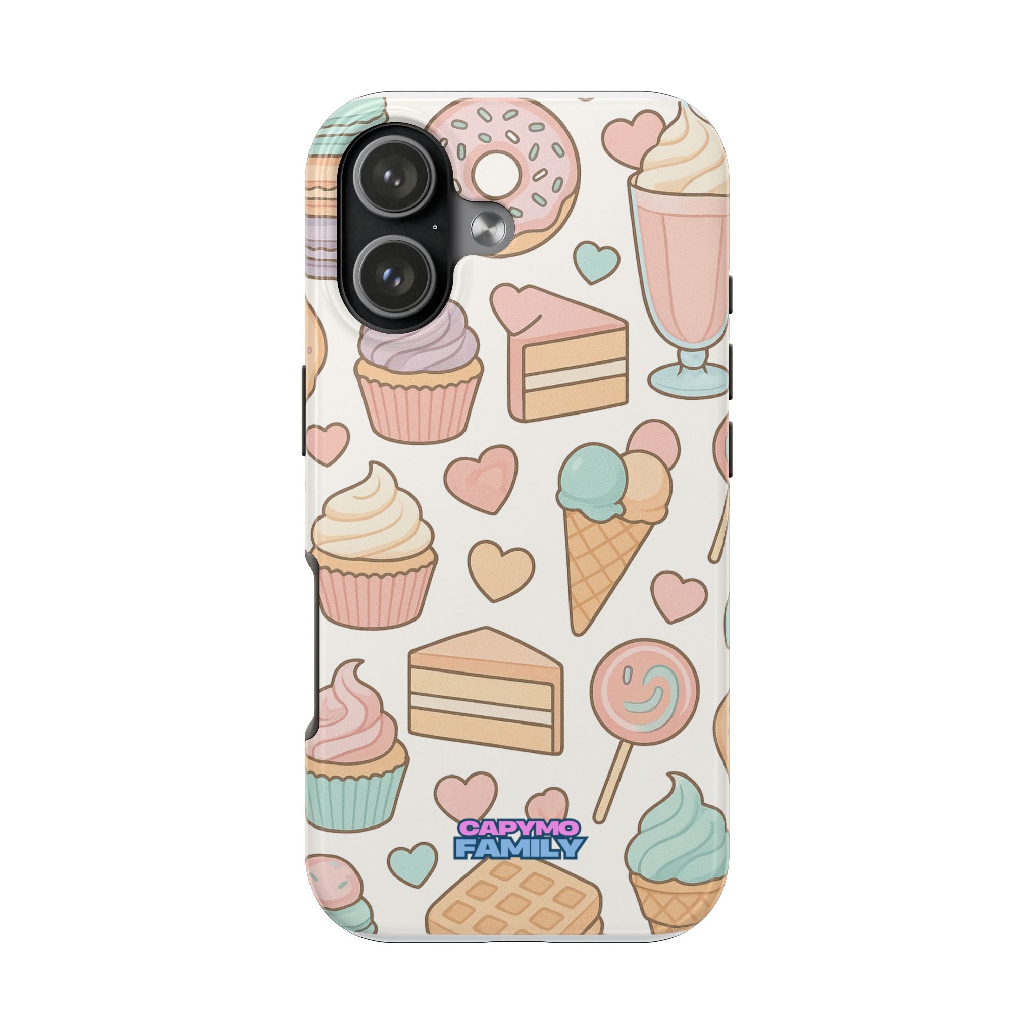 Capymo Family Kawaii Dessert Phone Case – “Sweet Tooth Collection” Ice Cream, Cake, and Candy Cute Pastel Design