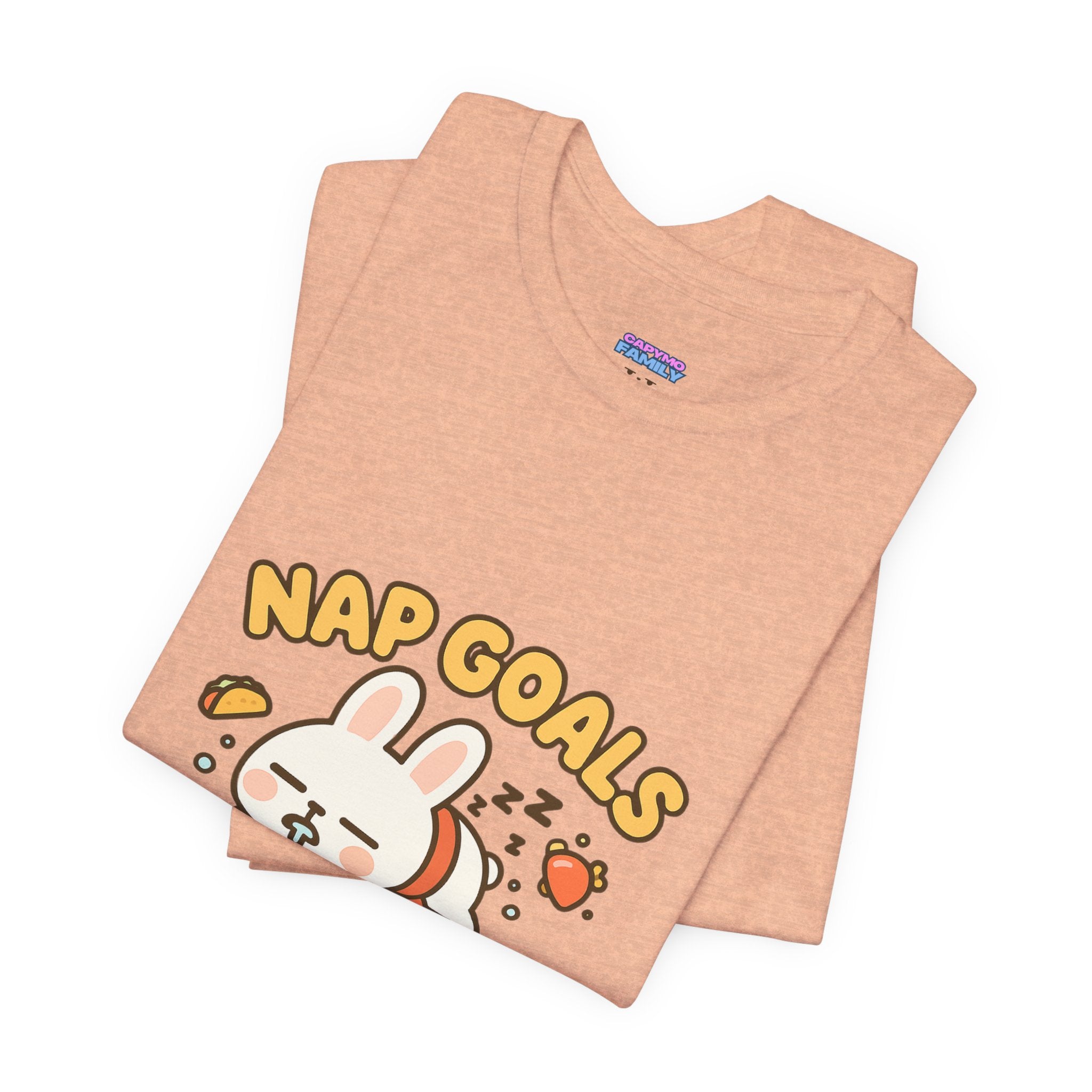 Capymo Family Kawaii Bunny Soft Cotton T-Shirt – "Nap Goals" "Toto" The Bunny Cute Tee (Unisex)