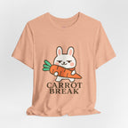 capymo Family Cute Carrot Break Bunny Tee - Unisex Jersey Short Sleeve Tee, Funny Animal Shirt, Spring Gift, Cute Graphic Tee, Gift for Bunny Lovers