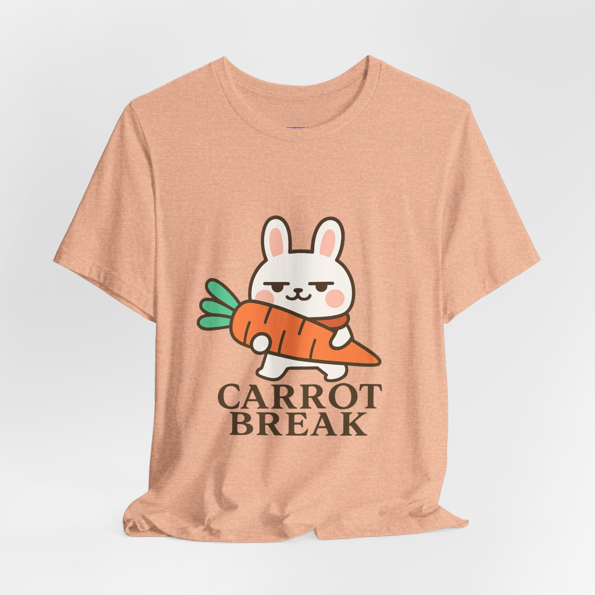 capymo Family Cute Carrot Break Bunny Tee - Unisex Jersey Short Sleeve Tee, Funny Animal Shirt, Spring Gift, Cute Graphic Tee, Gift for Bunny Lovers