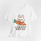 capymo Family Cute Carrot Break Bunny Tee - Unisex Jersey Short Sleeve Tee, Funny Animal Shirt, Spring Gift, Cute Graphic Tee, Gift for Bunny Lovers