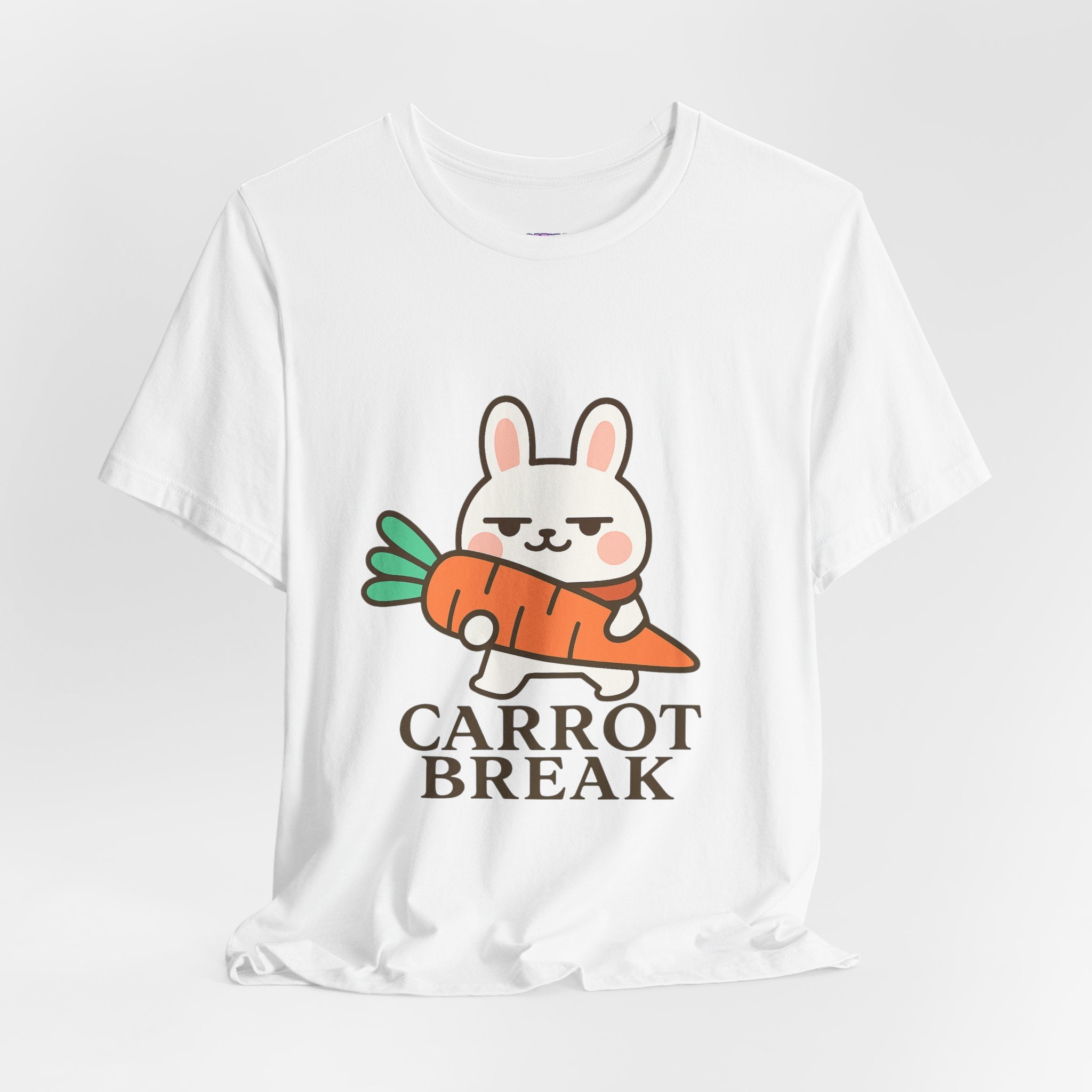 capymo Family Cute Carrot Break Bunny Tee - Unisex Jersey Short Sleeve Tee, Funny Animal Shirt, Spring Gift, Cute Graphic Tee, Gift for Bunny Lovers