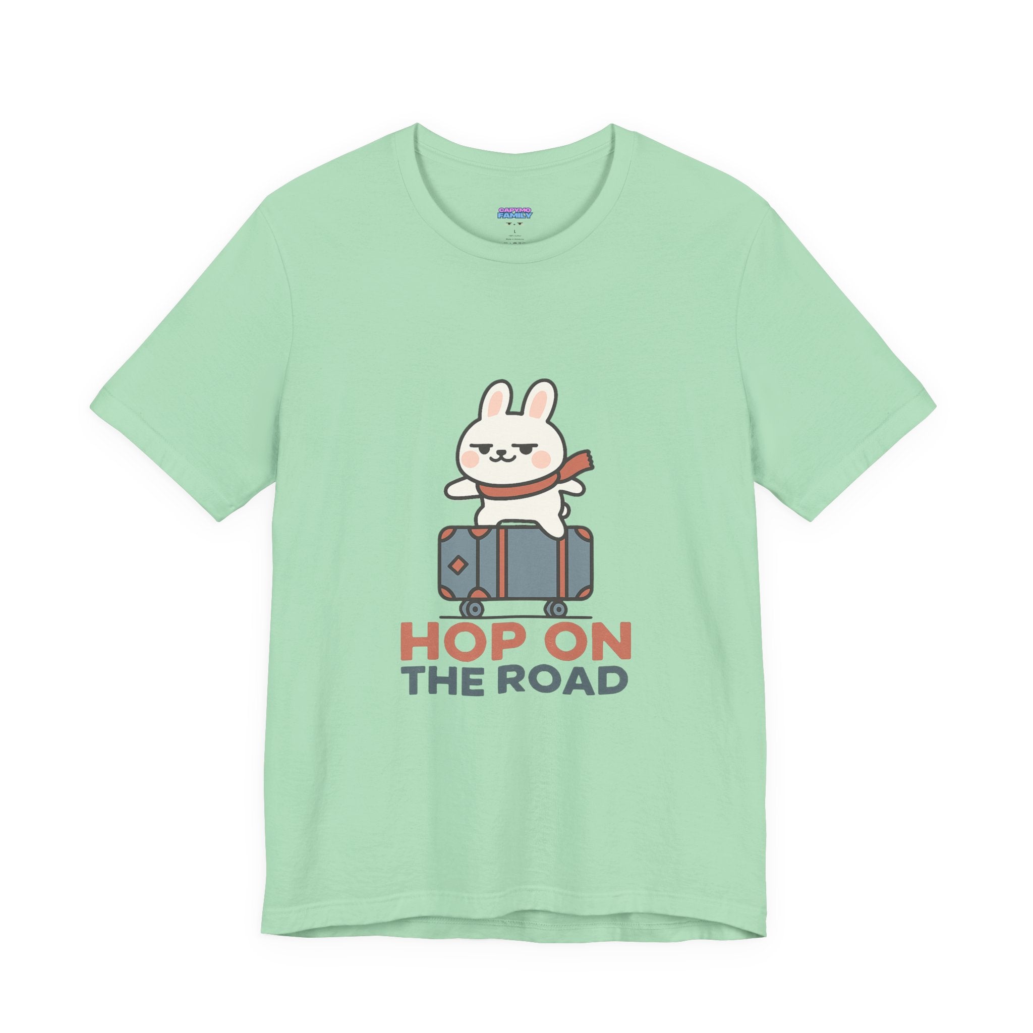 Capymo Family Adventurous Bunny Graphic Tee | Family Travel Shirt, Cute Animal T-Shirt, Fun Summer Outfit, Gift for Travelers, Vacation Wear