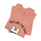 Capymo Family Kawaii Bunny Soft Cotton T-Shirt – "Secure the Bag" "Toto" The Bunny Cute Tee (Unisex)