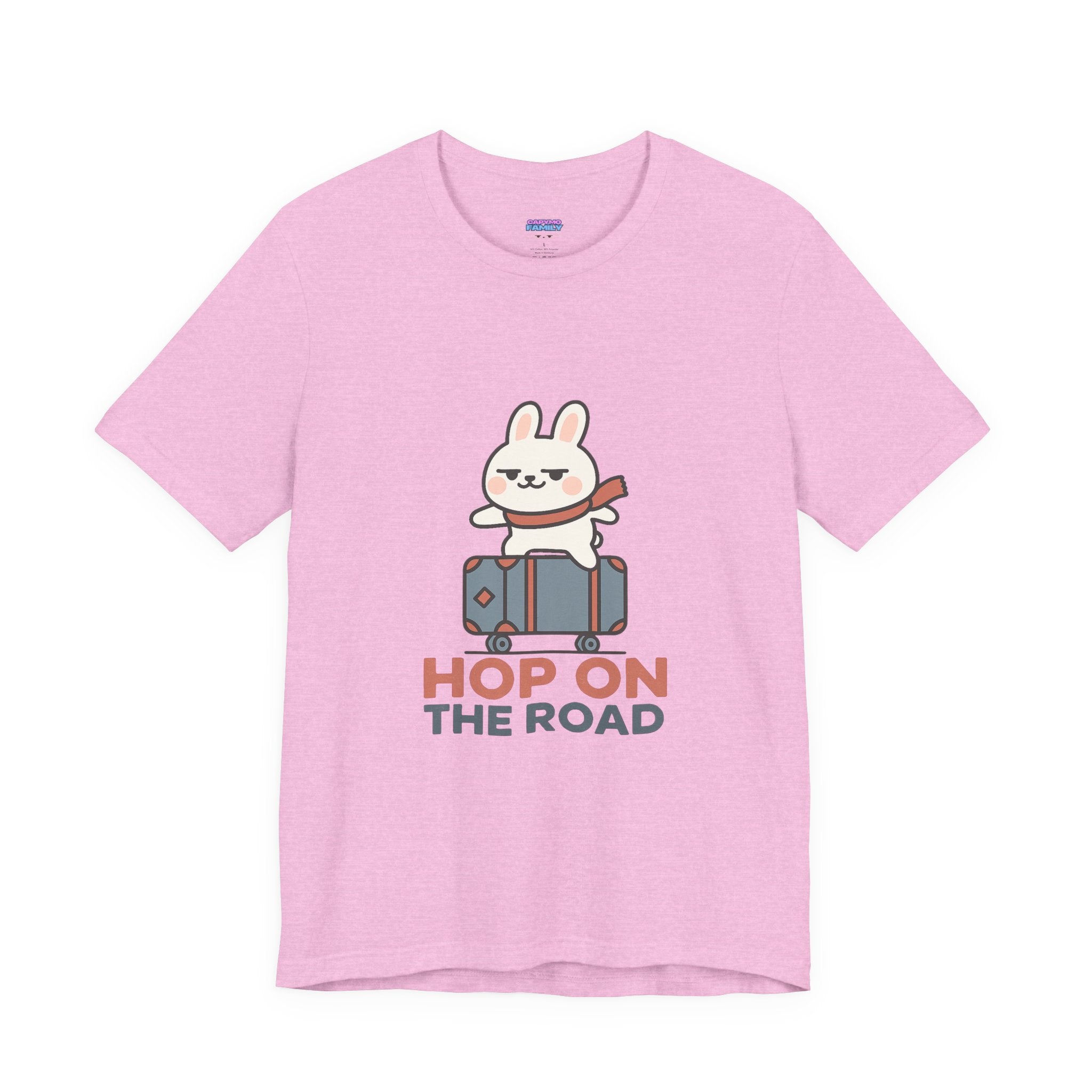 Capymo Family Adventurous Bunny Graphic Tee | Family Travel Shirt, Cute Animal T-Shirt, Fun Summer Outfit, Gift for Travelers, Vacation Wear