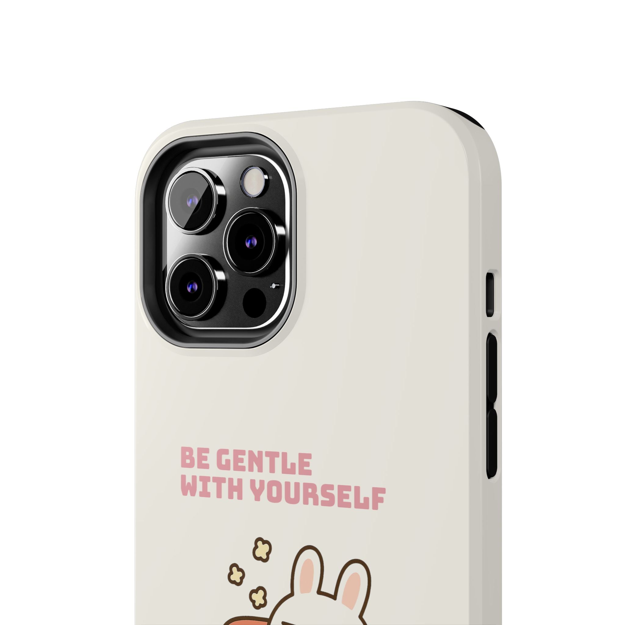 Capymo Family “Be Gentle With Yourself” Phone Case – Cozy Bunny Self-Care Quote Cover
