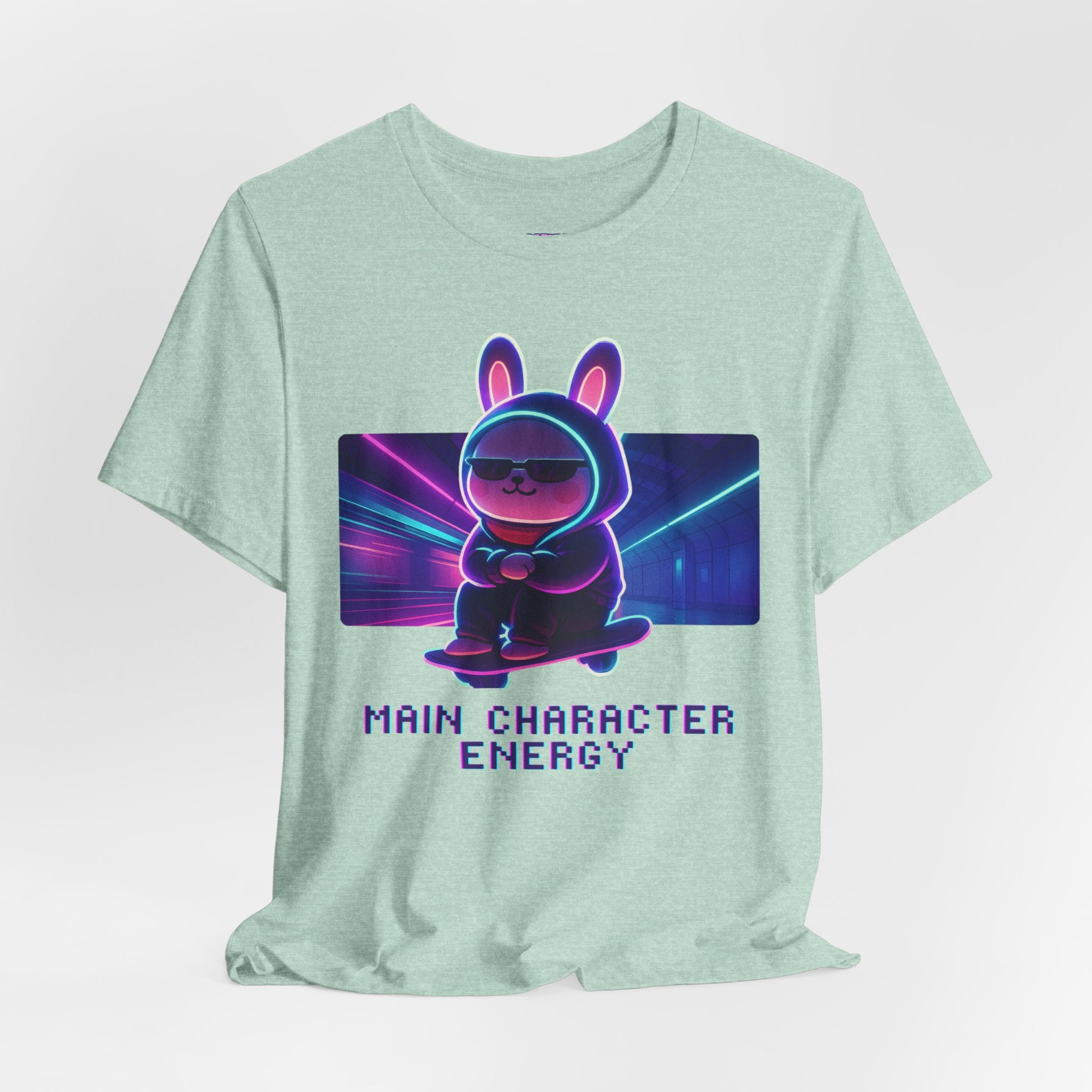 Capymo Family Kawaii Bunny Soft Cotton T-Shirt – "Main Character Energy" "Toto" The Bunny Cute Tee (Unisex)
