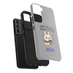 Capymo Family “No Talkie Before Coffee” Phone Case – Grumpy Bunny Morning Mood