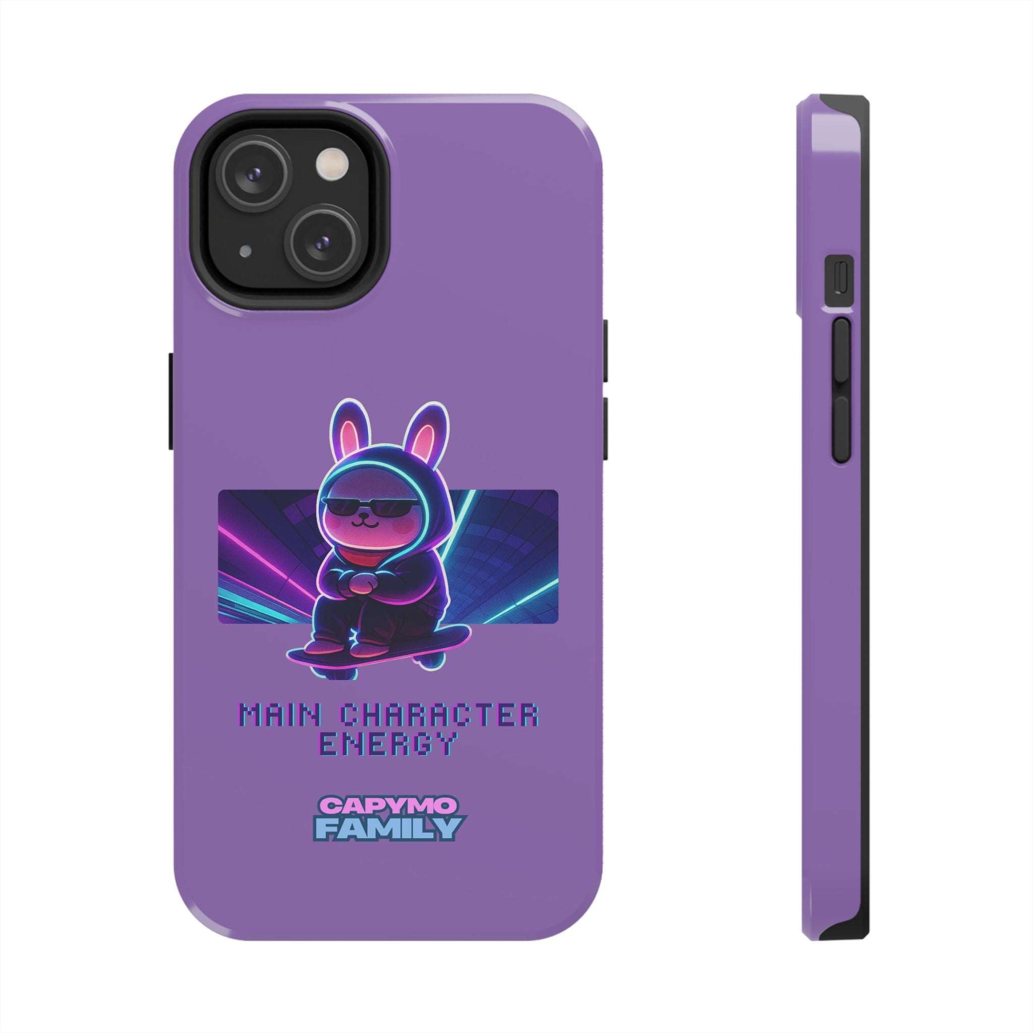 Capymo Family “Main Character Energy” Phone Case – Cyber Bunny Toto Aesthetic Cover