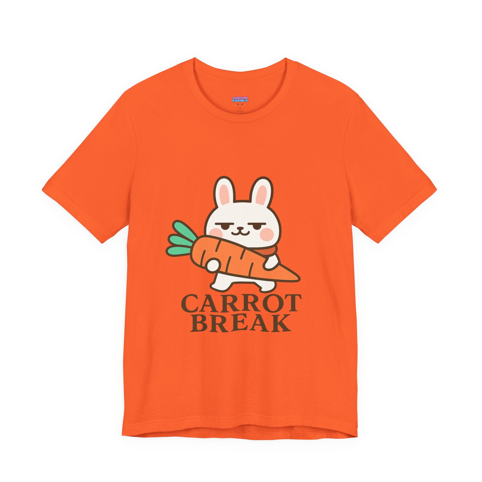 capymo Family Cute Carrot Break Bunny Tee - Unisex Jersey Short Sleeve Tee, Funny Animal Shirt, Spring Gift, Cute Graphic Tee, Gift for Bunny Lovers