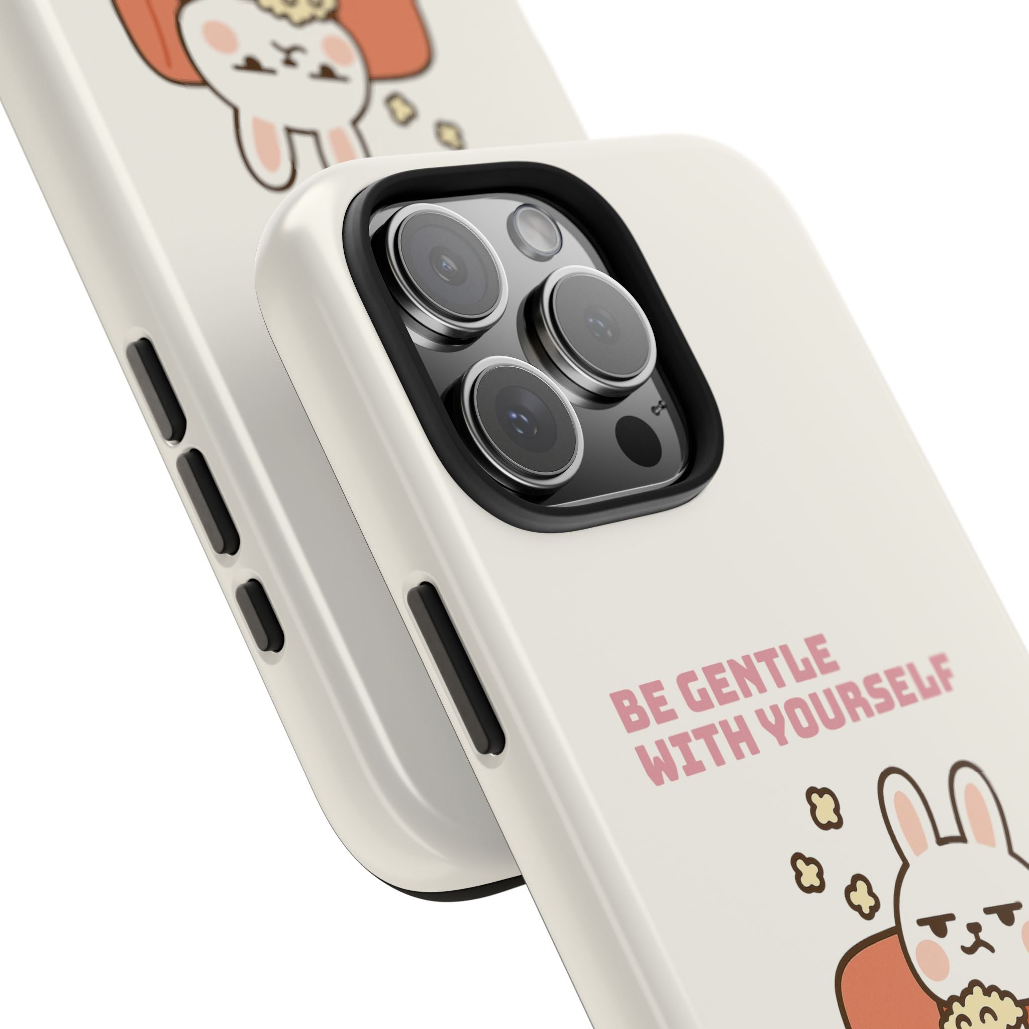 Capymo Family “Be Gentle With Yourself” Phone Case – Cozy Bunny Self-Care Quote Cover