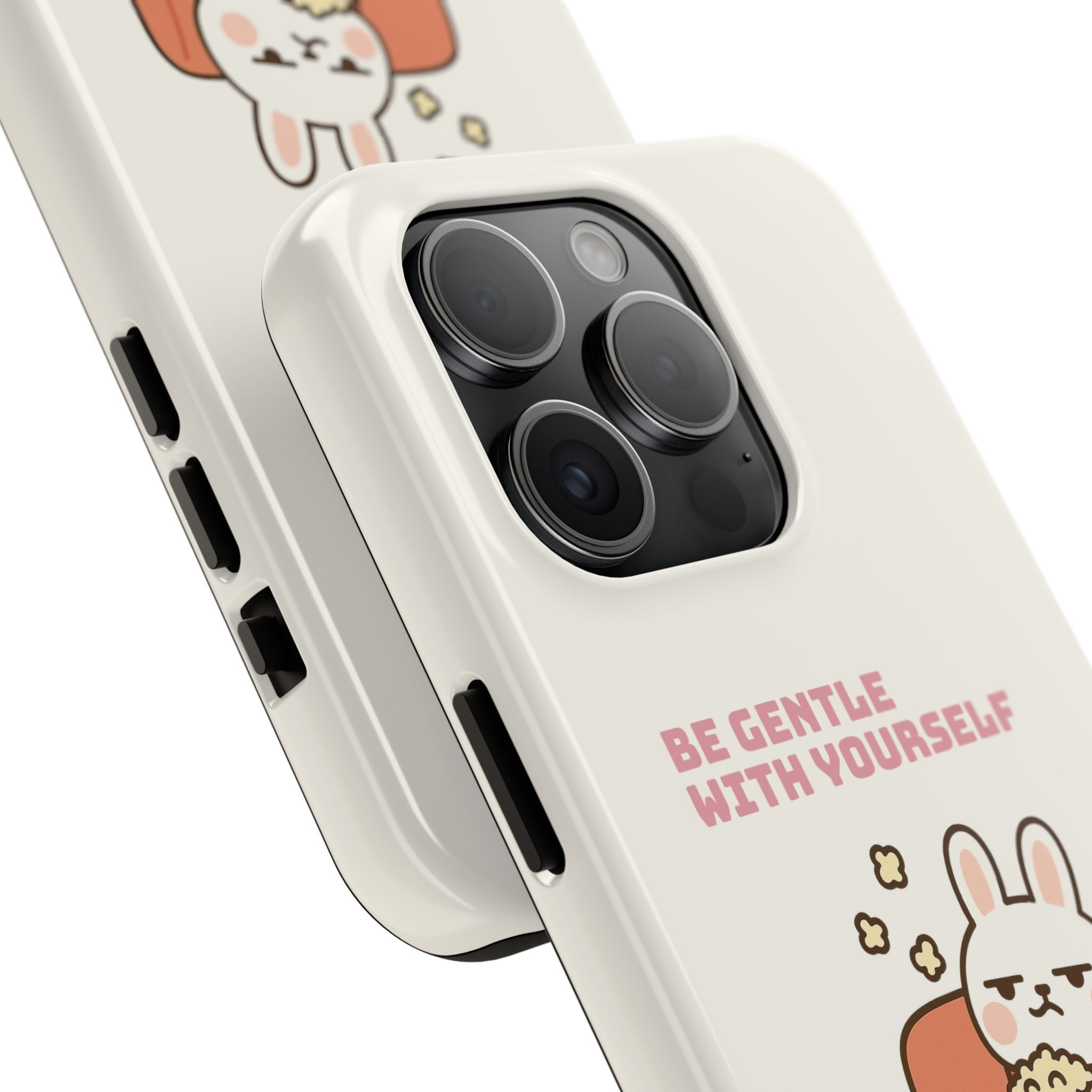 Capymo Family “Be Gentle With Yourself” Phone Case – Cozy Bunny Self-Care Quote Cover