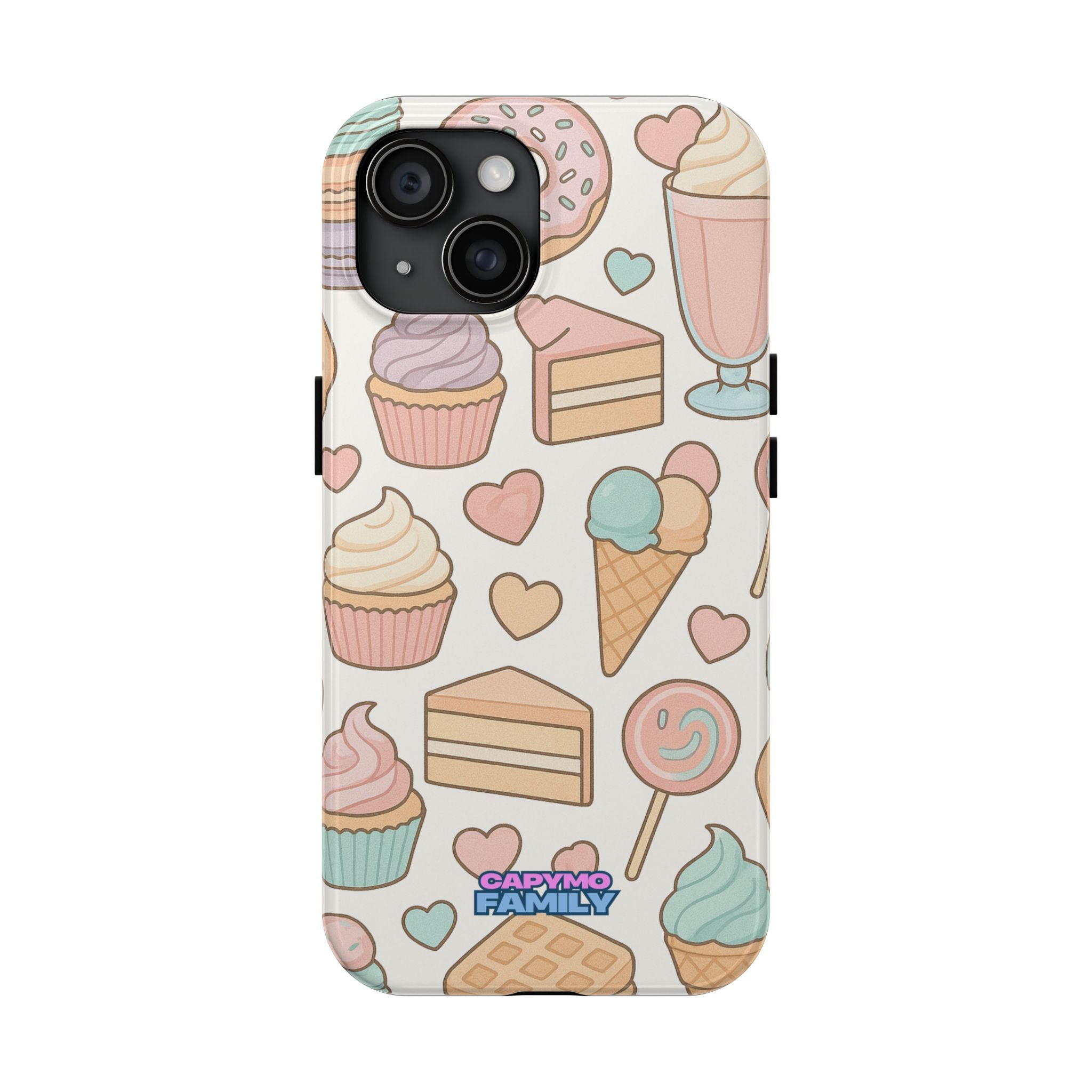 Capymo Family Kawaii Dessert Phone Case – “Sweet Tooth Collection” Ice Cream, Cake, and Candy Cute Pastel Design