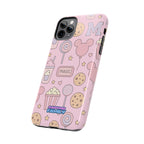 Capymo Family Kawaii Magic Snack Phone Case – Pastel Candy, Popcorn & Cookie Pattern Cover