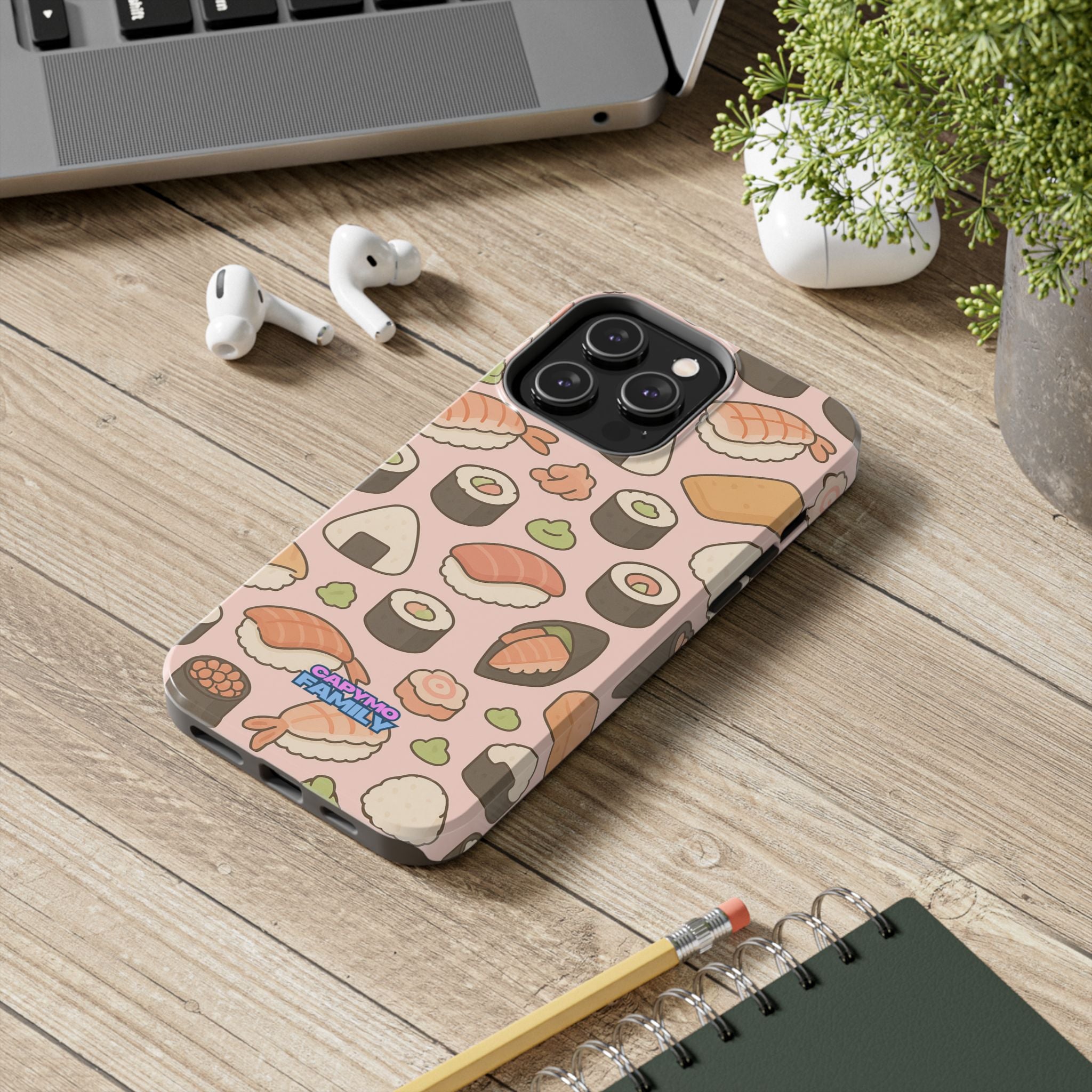 Capymo Family Kawaii Sushi Phone Case – Cute Sushi Pattern Phone Case