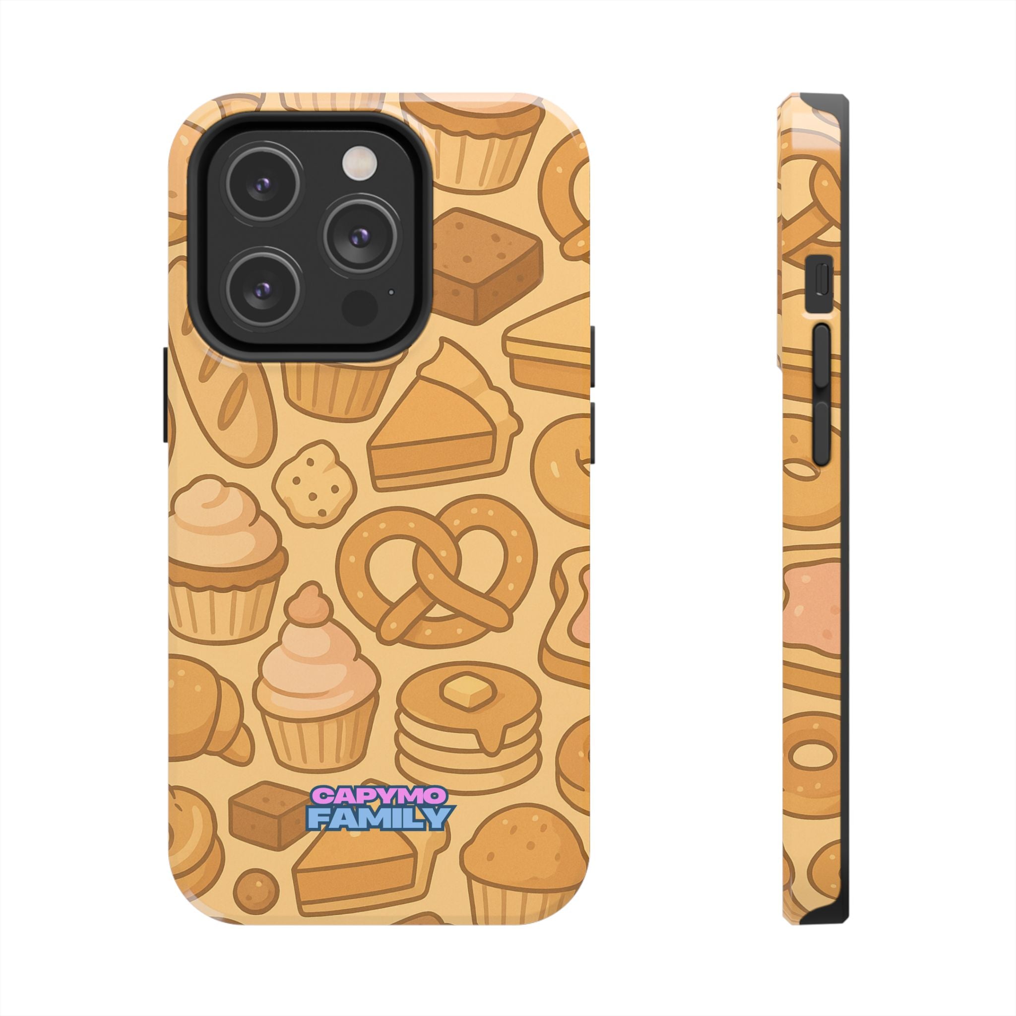 Capymo Family Kawaii Dessert Phone Case – Cute Aesthetic iPhone Cover with Pastry & Sweets Pattern