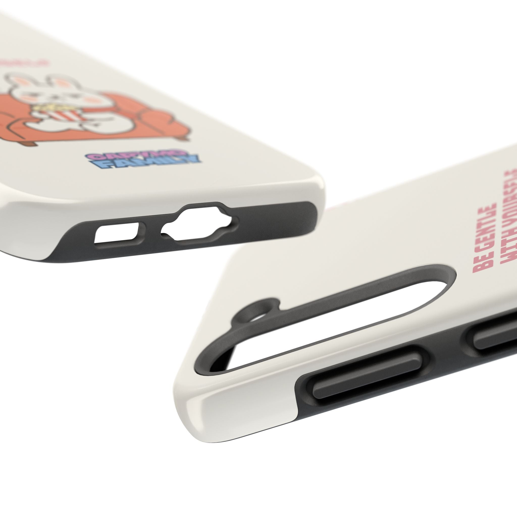 Capymo Family “Be Gentle With Yourself” Phone Case – Cozy Bunny Self-Care Quote Cover