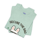 Capymo Family Kawaii Bunny Soft Cotton T-Shirt – "Secure the Bag" "Toto" The Bunny Cute Tee (Unisex)