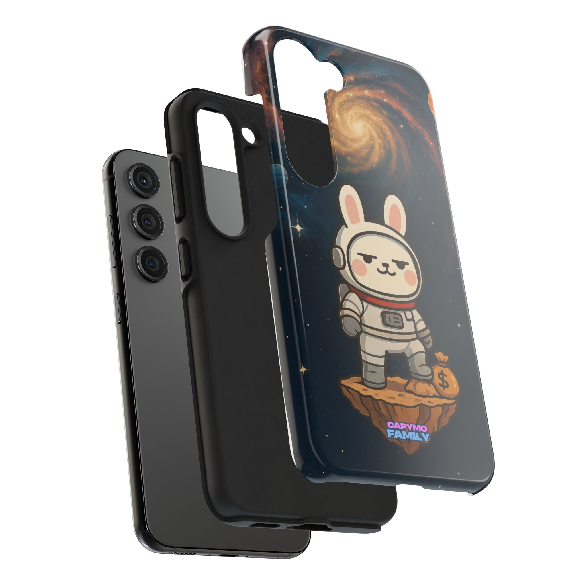 Capymo Family Cute Cartoon Bunny Tough Phone Case –Cute Astronaut  Bunny "Toto" Phone Case
