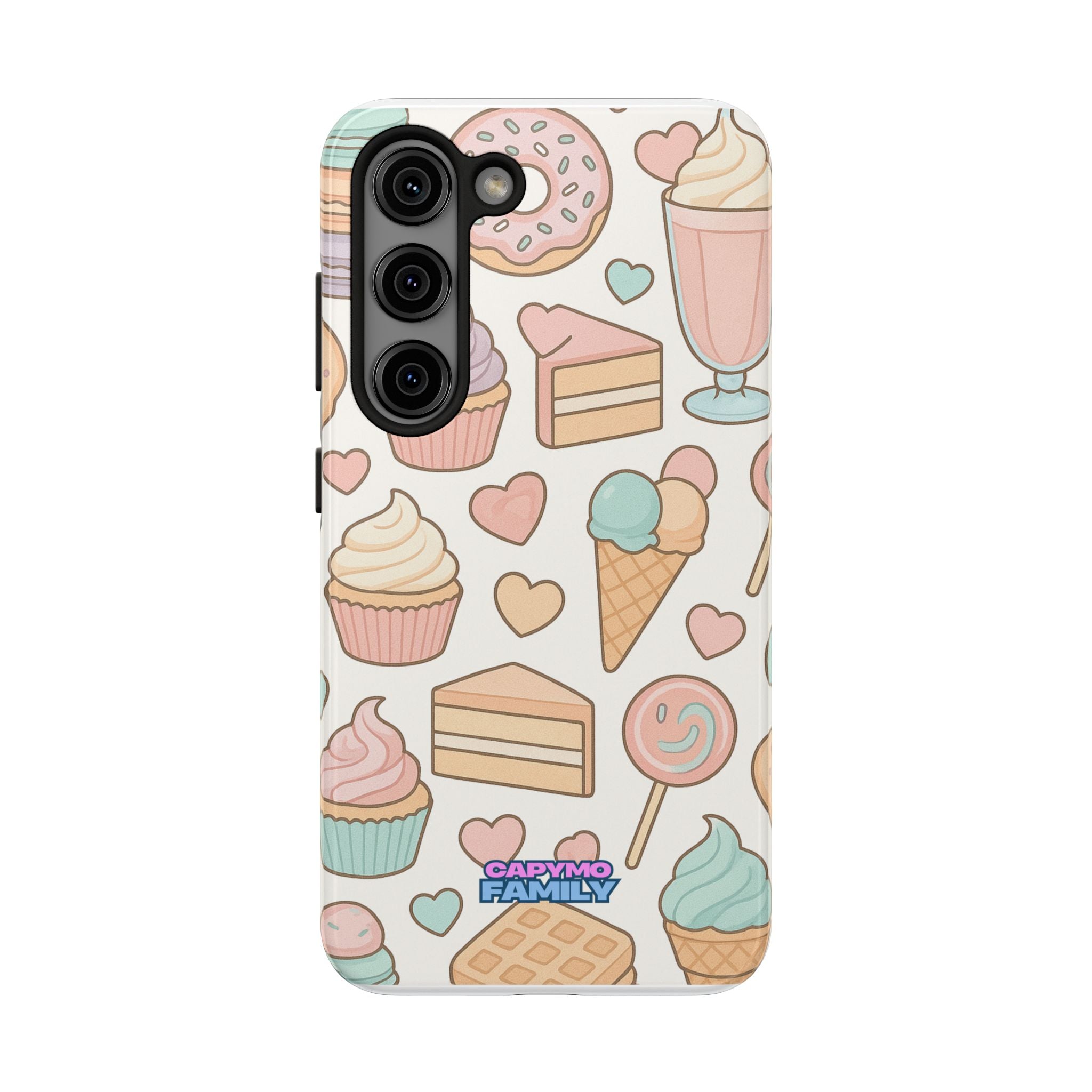 Capymo Family Kawaii Dessert Phone Case – “Sweet Tooth Collection” Ice Cream, Cake, and Candy Cute Pastel Design