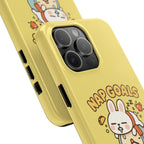 Capymo Family “Nap Goals” Phone Case – Cute Bunny Toto Sleeping on Alarm Clock Cover