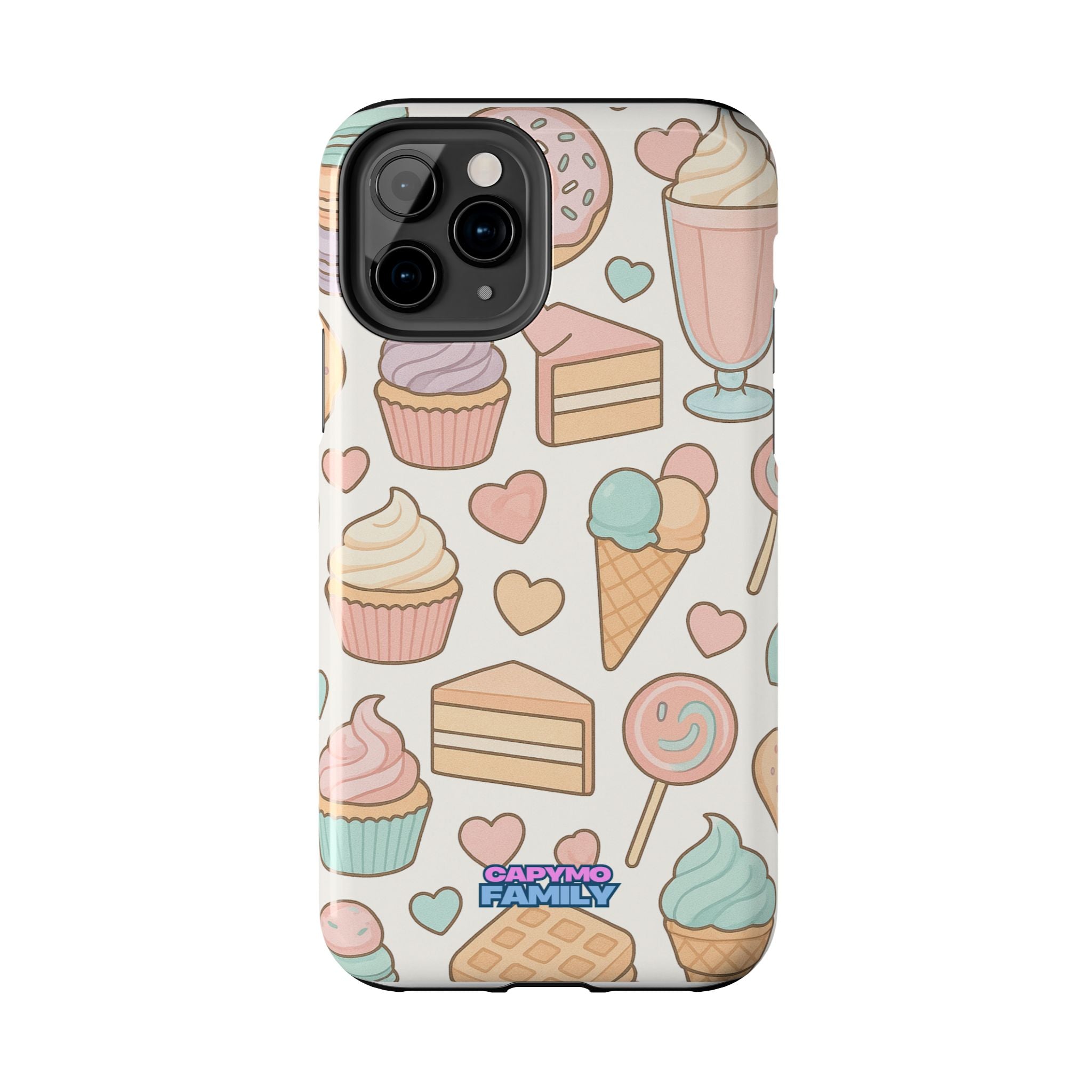 Capymo Family Kawaii Dessert Phone Case – “Sweet Tooth Collection” Ice Cream, Cake, and Candy Cute Pastel Design