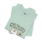 Capymo Family Kawaii Bunny Soft Cotton T-Shirt – "No Talkie Before Coffee" "Toto" The Bunny Cute Tee (Unisex)
