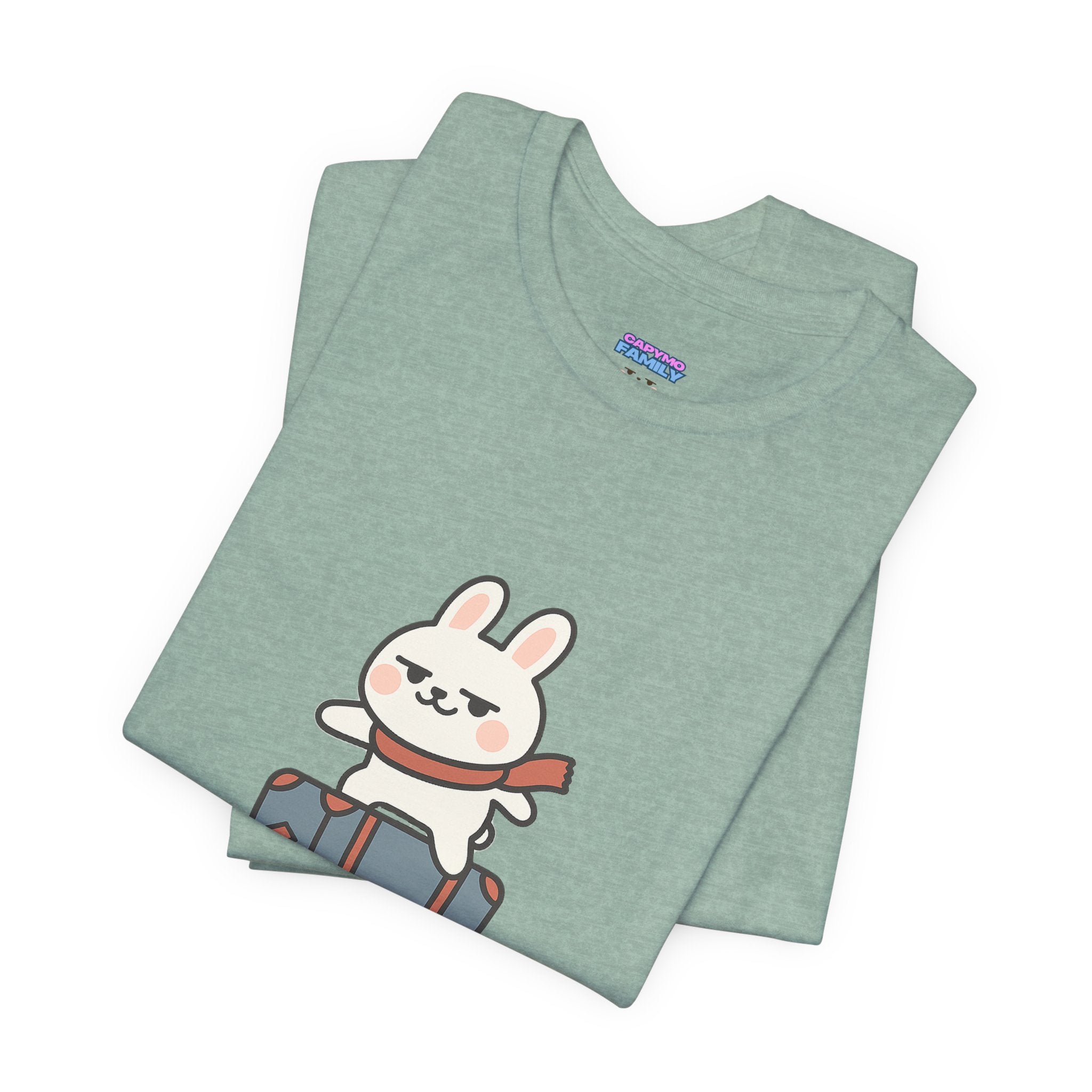 Capymo Family Adventurous Bunny Graphic Tee | Family Travel Shirt, Cute Animal T-Shirt, Fun Summer Outfit, Gift for Travelers, Vacation Wear