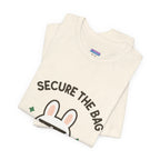 Capymo Family Kawaii Bunny Soft Cotton T-Shirt – "Secure the Bag" "Toto" The Bunny Cute Tee (Unisex)