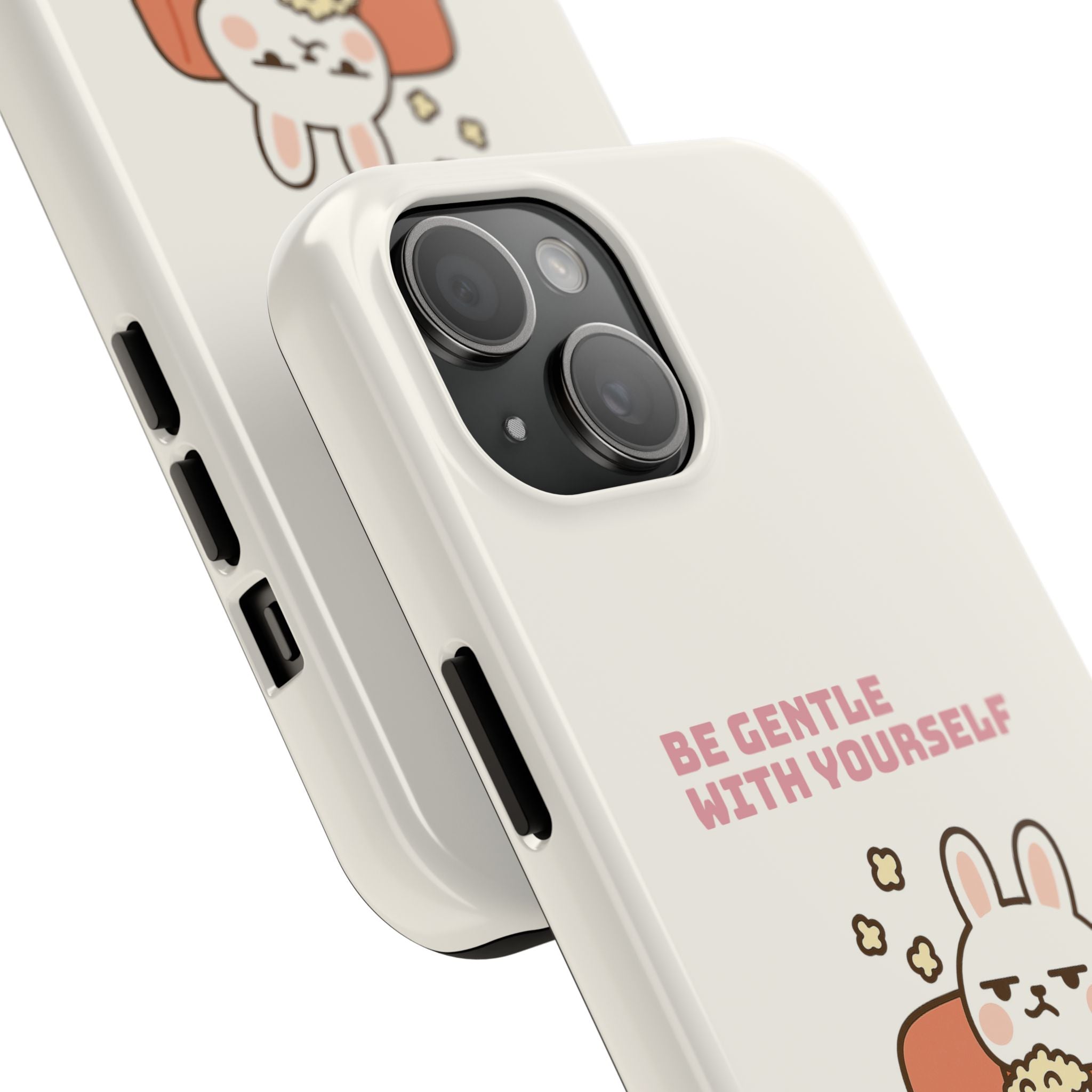 Capymo Family “Be Gentle With Yourself” Phone Case – Cozy Bunny Self-Care Quote Cover