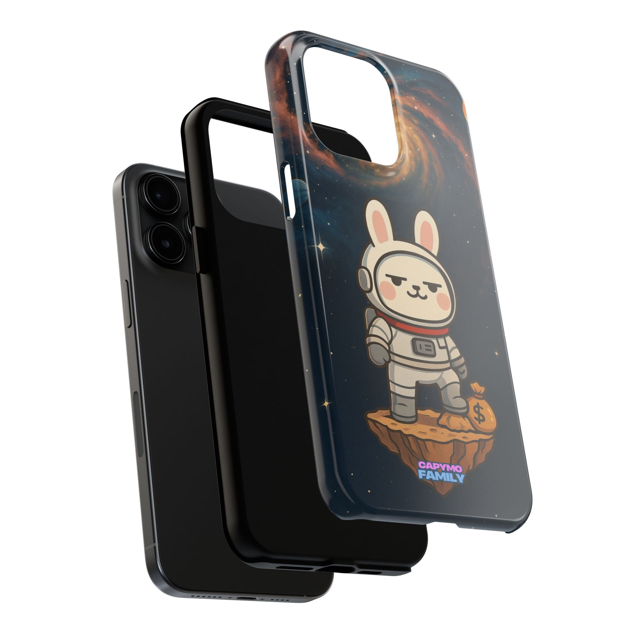Capymo Family Cute Cartoon Bunny Tough Phone Case –Cute Astronaut  Bunny "Toto" Phone Case