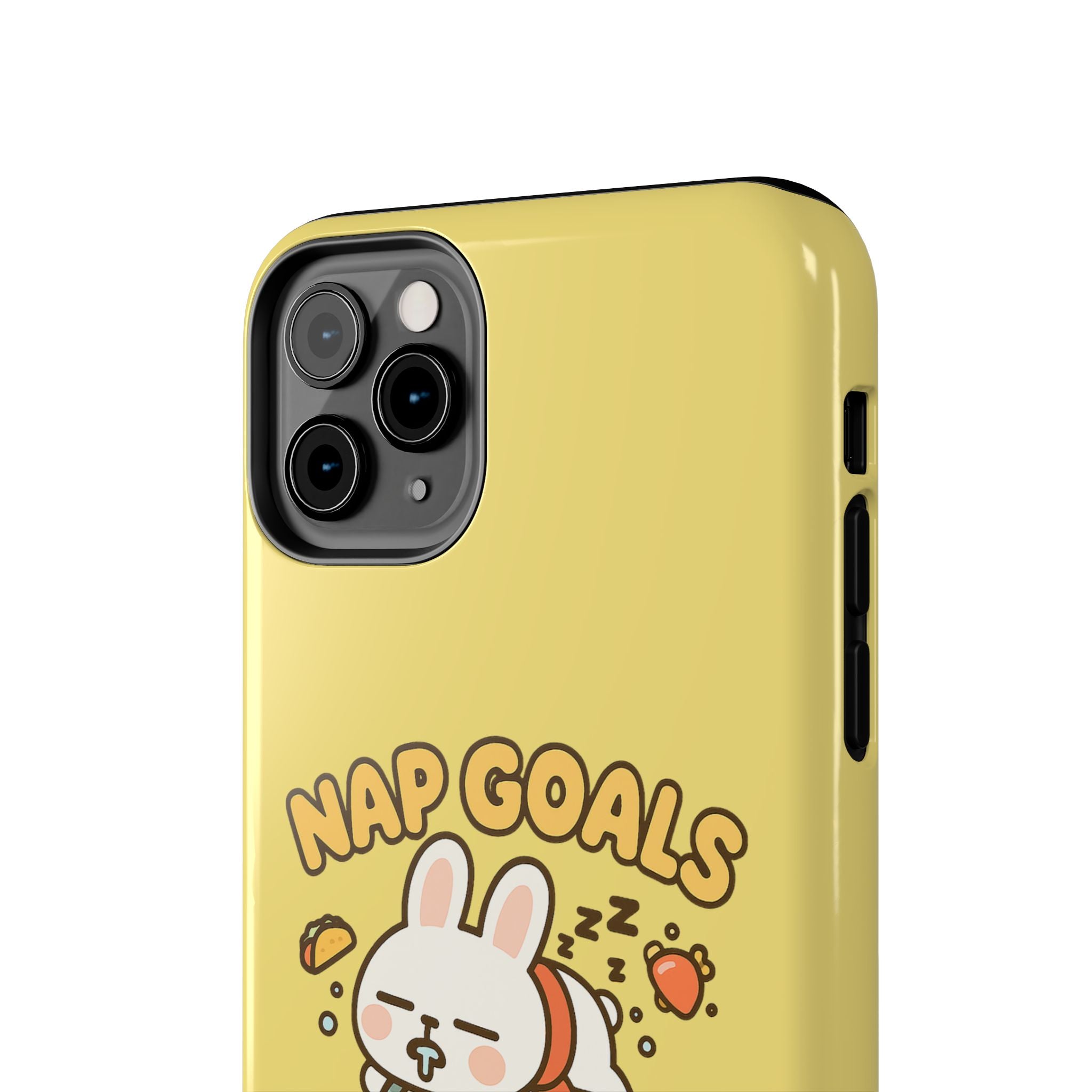 Capymo Family “Nap Goals” Phone Case – Cute Bunny Toto Sleeping on Alarm Clock Cover